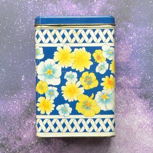 Vintage 1989 Equal Nutra Sweet Floral Tin Box